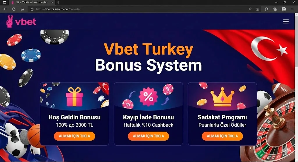 Vbet Türkiye Bonus Sistemi